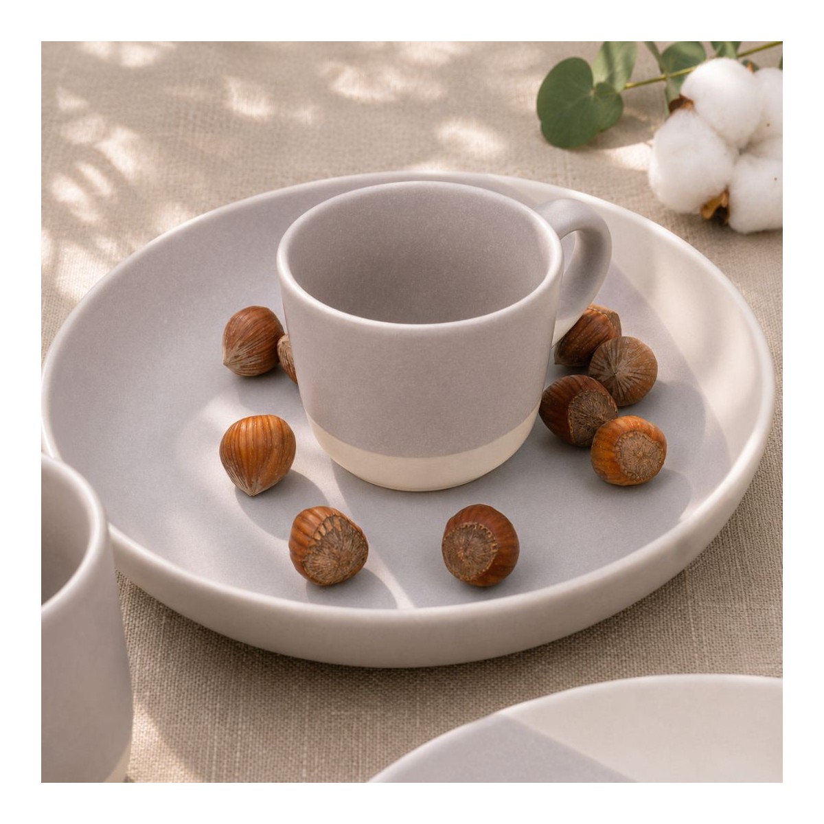 Lot de 6 tasses, TERRE DE SIENNE