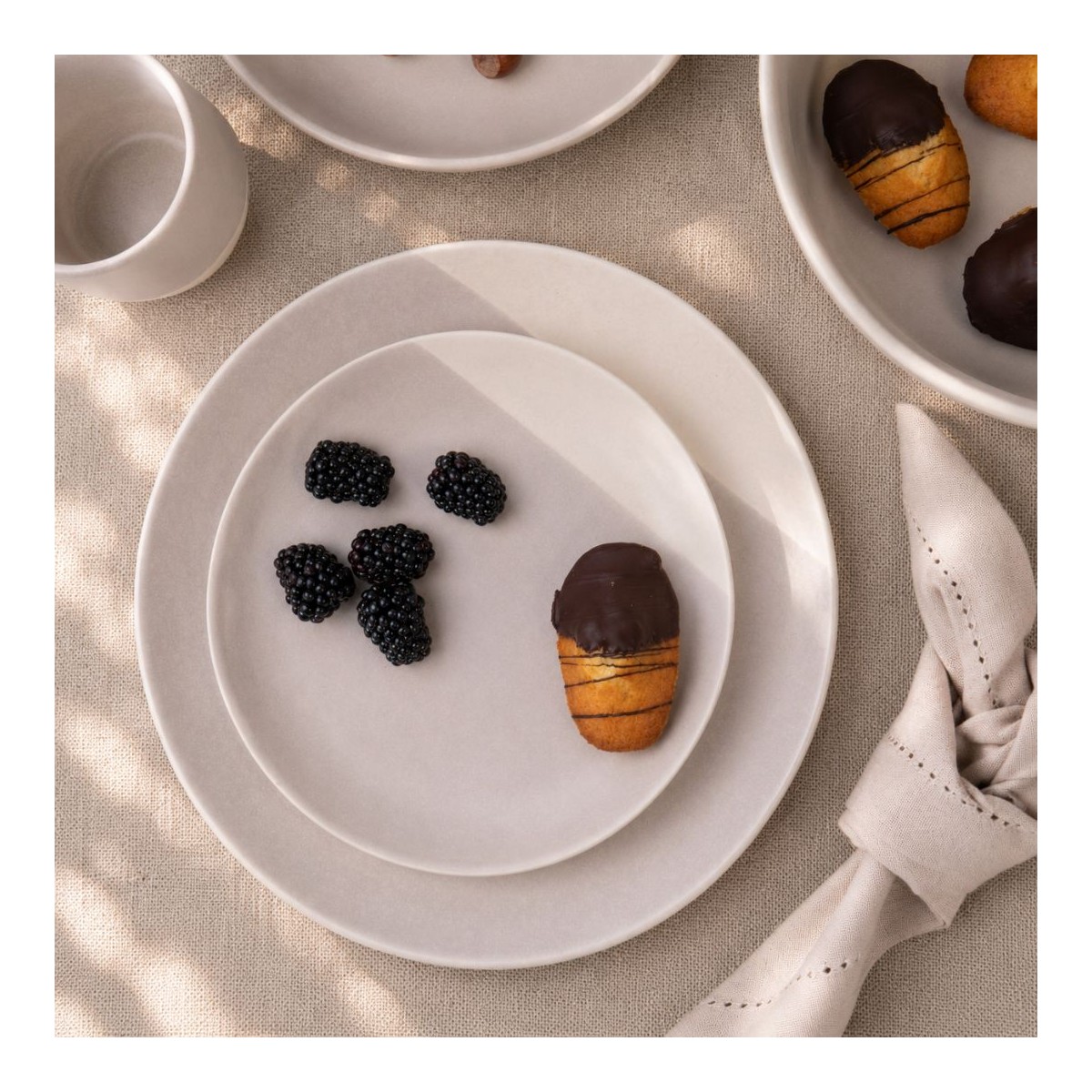 Lot de 6 assiettes à dessert, TERRE DE SIENNE