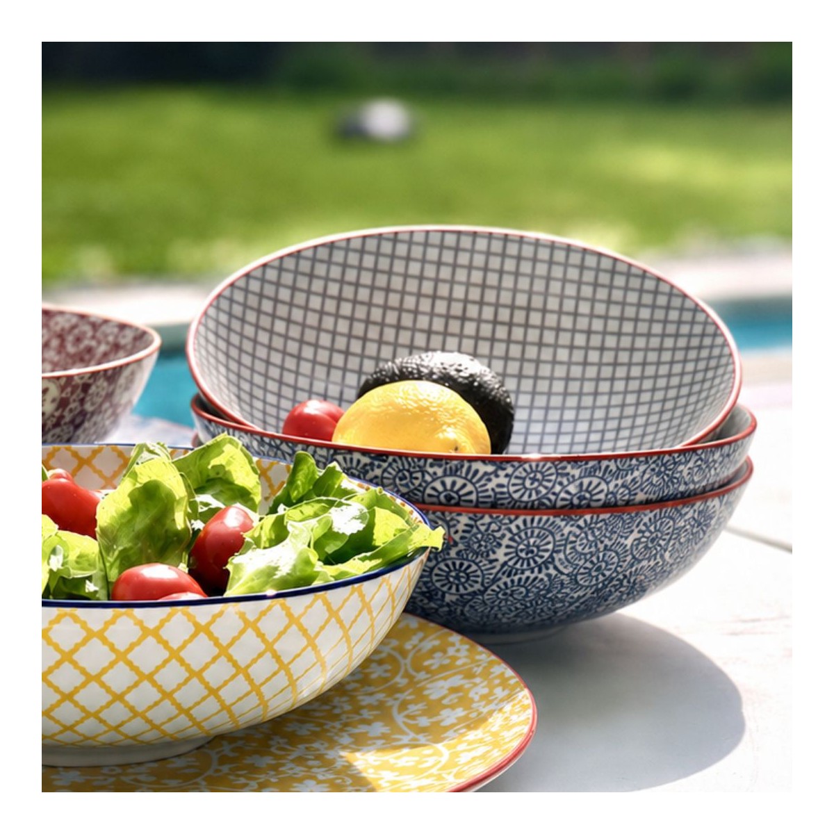 Lot de 6 assiettes creuses design 1, SABAE