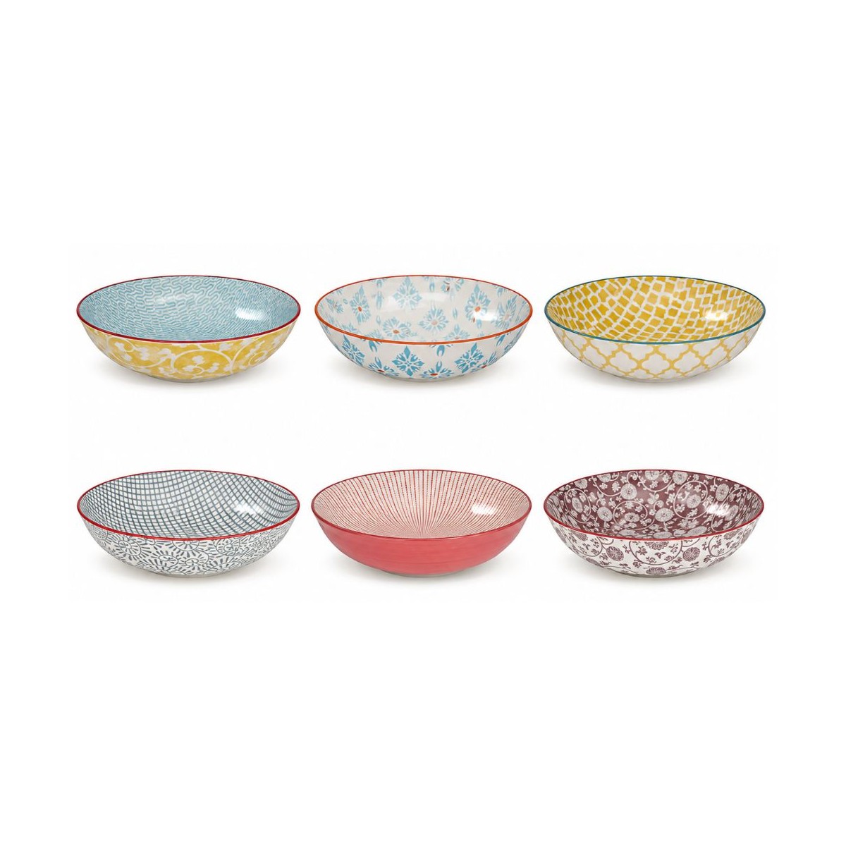 Lot de 6 assiettes creuses design 1, SABAE