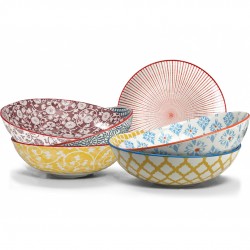 Lot de 6 assiettes creuses design 1, SABAE