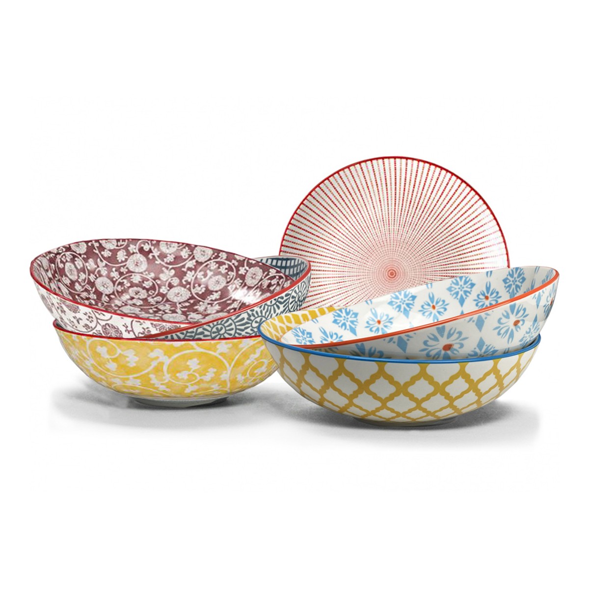 Lot de 6 assiettes creuses design 1, SABAE