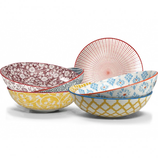Lot de 6 assiettes creuses design 1, SABAE