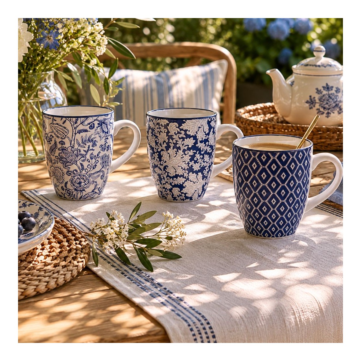 Lot de 6 mugs, MAJORELLE