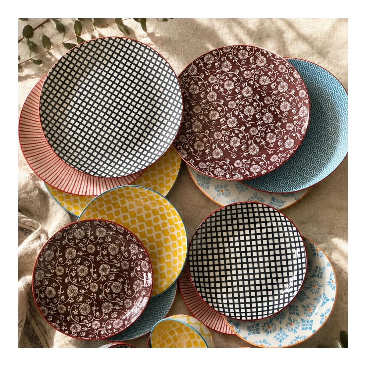 Lot de 6 assiettes à dessert design 1, SABAE
